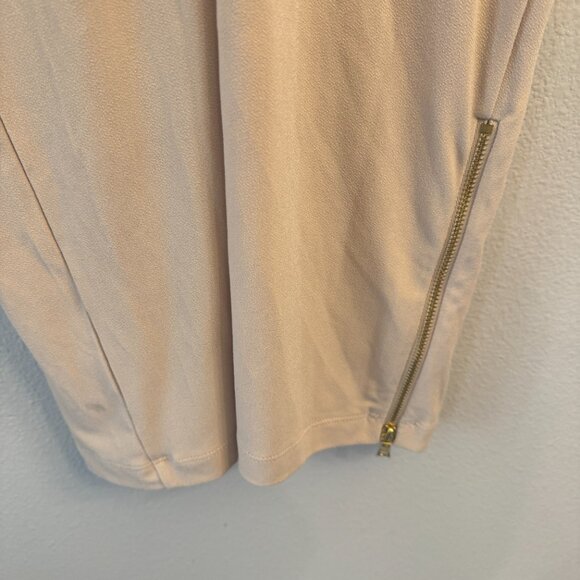 Alice + Olivia Employed Pencil Dress Ruched Sleeve Nude Medium Stretch N… - Picture 8 of 14